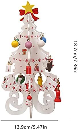 Украса за вашия телефон Коледна елха Дървена Коледно Дърво, Коледна Елха Декор на масата Забавни игри на Декорация за Коледната Елха с Мини-Дървени Орнаменти Елха ?