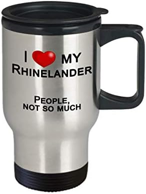 Пътна чаша Rhinelander Rabbit, Подарък за Фен на Зайци - обичам Зайци, а не на хората