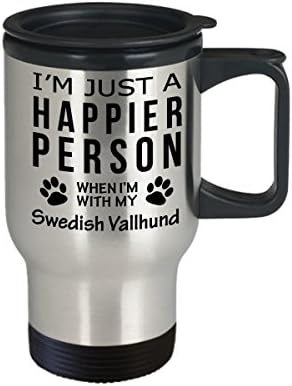 Кафеена Чаша За Любителите на кучета В Пътуване - Щастлив Човек С шведски Вальхундом - Подаръци За спасението