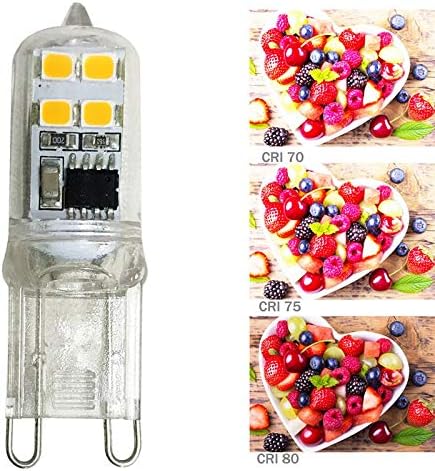 Lxcom Lighting 2W G9 Led Лампа с регулируема яркост на led царевични крушки (10 бр)- Led Крушка за Полилеи Топло