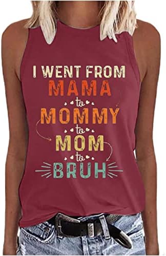 Върховете на бретелях Мама mommy Mom Bruh за Жени, Тениски за майките, Забавна Тениска с писмото принтом, графична Тениска, Блуза, на Деня на Майката