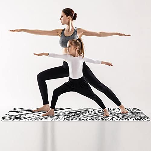 Дебел нескользящий постелката за йога и фитнес 1/4 с мраморно и Черно-Бял принтом за практикуване на Йога, Пилатес