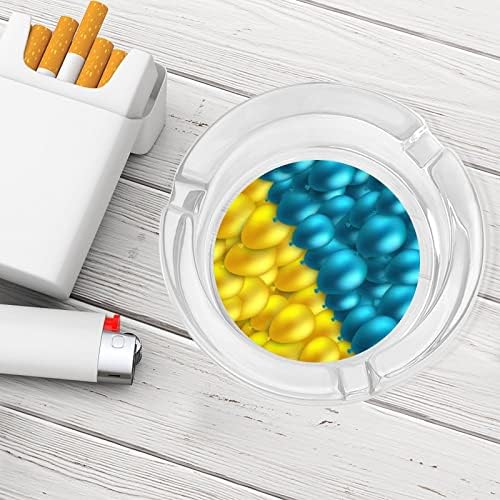 Цвят на Хартата на Украйна Балон Стъклени Пепелници за Цигари и за Пури, Пепелник Кръгъл Калъф за употреба за