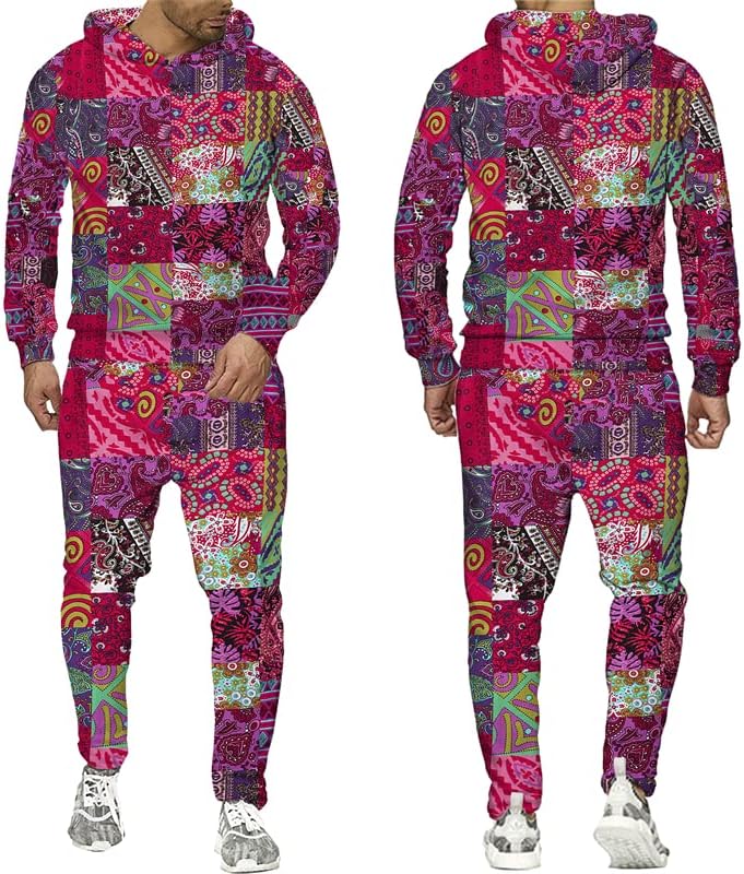 Пролетно-Есенен Комплект Толстовок и Панталон с 3D Принтом, Пуловер в стил Харадзюку, Свитшоты, Случайни Мъжки