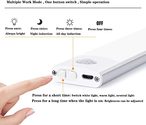 Led лампа за шкаф с датчик за движение с батерии 500 mah, USB Акумулаторна лампа с датчик за движение в помещението
