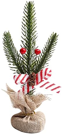 Изкуствени Коледни Декорации за Коледните Декор Плотове Мини-Коледна Елха Червени Плодове, Борови Шишарки Бельо
