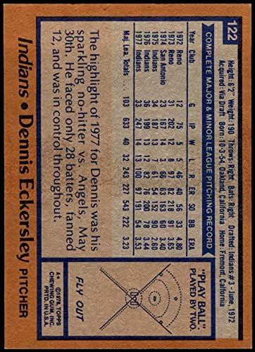 1978 Topps 122 Денис Экерсли Кливланд Индианс (Бейзболна карта) в Ню Йорк+ Индианс
