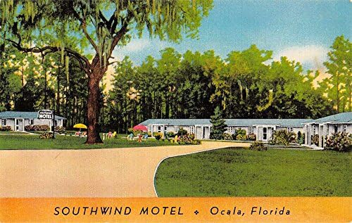 Мотел Ocala Florida Southwind С изглед към улицата, Спално Бельо, Антични Картичка K21946