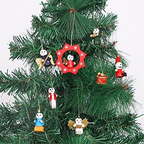 Коледен Дървена Мини-Дядо Коледа, Снежен Човек Висулка Настолна Малко Коледно Дърво, Декоративни Аксесоари,
