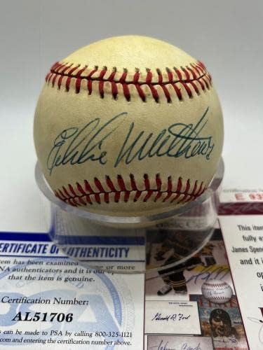 Еди Матюс Милуоки Брейвз Подписа Автограф Официален представител на MLB Бейзбол PSA DNA *6 бейзболни топки с