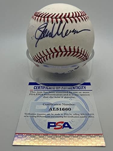 Спортен архитект на Стан Мерадит Подписа Автограф на Официалния Бейзболен PSA MLB DNA - Бейзболни топки С Автографи
