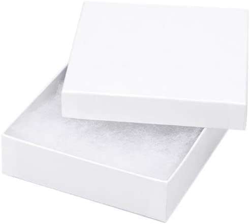 Кутии за бижута Darice бял цвят (3,5 х 3,5 х 1 инч) - 6 броя в опаковка