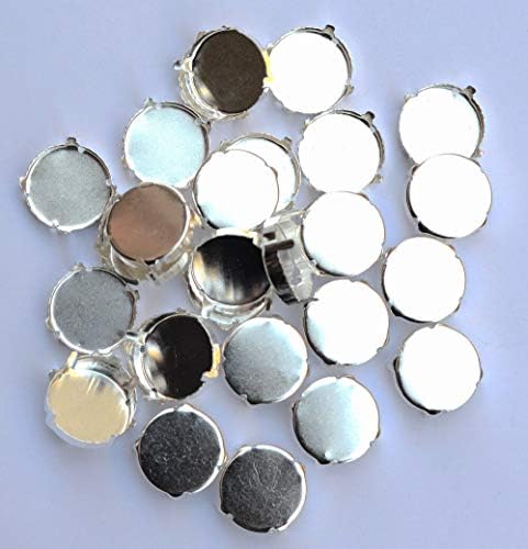 DS-58886 Сребрист Цвят, Метален нокът със затворена задната част, дограма за кръгли кристали, Кристал, 4 отвора,