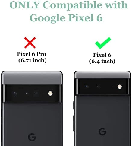 Fingic е Съвместима с Pixel Google 6 Чанта-кобур Combo Shell Тънък Здрав Калъф с поставка, Отточна тръба на