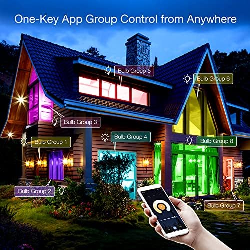 интелигентни електрически Крушки phopollo, Многоцветни led Крушки RGBW WiFi, Съвместими с Alexa и Google Home