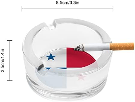 Флаг Панама Кръгли Стъклени Пепелници Титуляр за Портсигара Прекрасен Пепелник За Пушачи