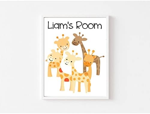 Развъдник жирафи отпечатва Потребителското си име. табела в стил фермерска къща, детска стая, заек, качествен