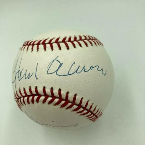 Ханк Аарон и Ел Даунинг подписа договор с JSA COA на Мейджър лийг бейзбол - Бейзболни топки с автографи