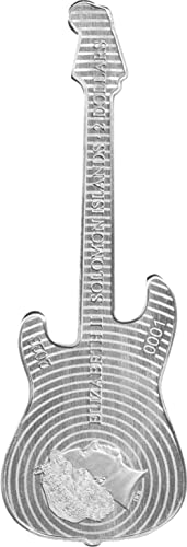 2023 DE Fender 75 Годишнина PowerCoin Китара Fender Stratocaster Дафне Blue 1 Унция Сребърна монета 2 долар
