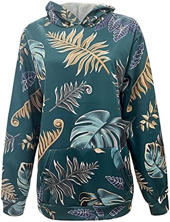 Дамски спортни блузи WYTong, зимна мода топло ежедневни hoody с флорални принтом и дълги ръкави, ежедневна блуза,