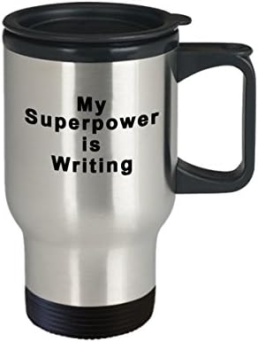 Моята Сверхспособность - Чаша за писане - Подарък на Колега-Приятел на Писателя - Уникална Чаша За Пътуване