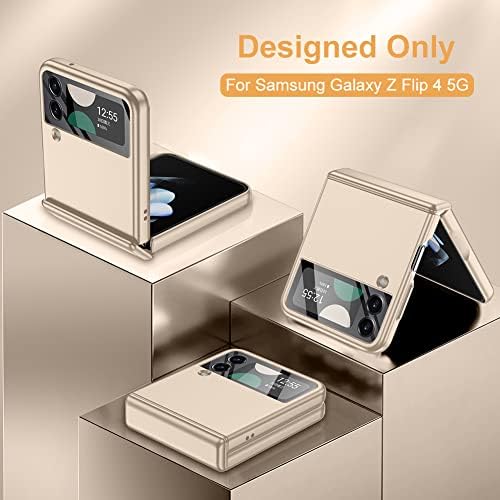 за Samsung Z Flip 4 Case: [Пълна защита на пантите на капака] Тънък калъф за телефон с вградена защита на екрана,