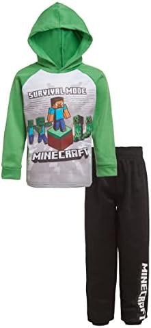 Комплекти Флисовых Панталони за момчета Майнкрафт от 2 теми, Пуловер с качулка и Джоггер за момчета