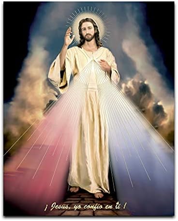 Божественото Милосърдие Исус Христос I (8 x 10) - Религиозен Стенен Художествен Плакат С Ламиниран Печат Без Рамка, Украса За Дома, Изкуство Diseño Piezas Maestras