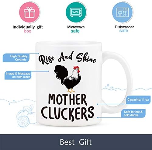 Подаръци за Деня на майката, за майките - Кафеена чаша Rise And Shine Mother Cluckers - Кафеена чаша с Пиле