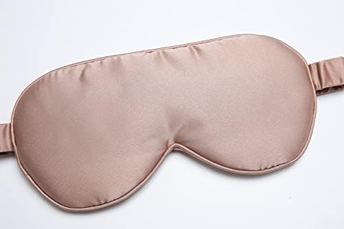 OWITER Matte маска за сън от Органична коприна Super Smooth Eye Cover за сън, Неутрални по отношение на пола (Розово злато)