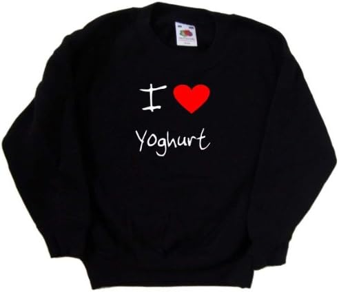 Черна детска Hoody I Love Heart Yoghurt