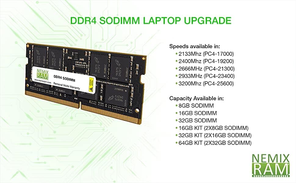 32 GB Комплект 2x16 GB памет за лаптоп DDR4-3200 PC4-25600 sodimm памет от NEMIX RAM