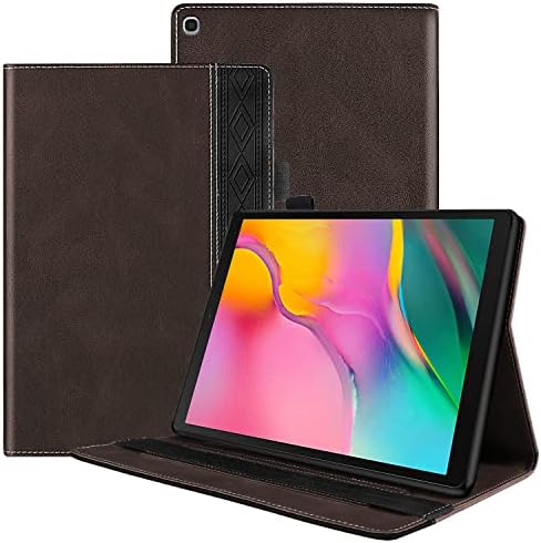 Калъф SLLMYYX за Samsung Galaxy Tab A 10,1 SM-T510 2019 година на издаване, Многоугольный чанта-куфарче с бизнес-стойка за таблет Galaxy Tab A 10.1 инча 2020 г. (кафяв)