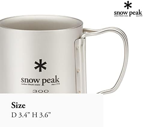 Чаша Snow Peak Ti-Double 300 - Титановая чаша - Предназначена за ежедневна употреба и маршируват групи - 3 х 3,4 инча