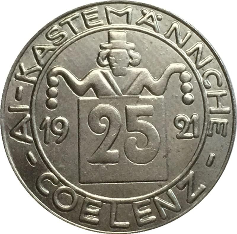 Германската Монета 1921 Г., която е Изработена от Никел, Антични Монети, Колекция от монети, Може да се Взривят