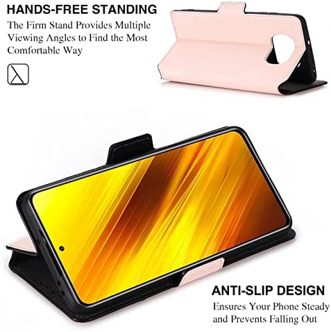 Флип калъф за смартфон Xiaomi Poco X3 чанта-портфейл, чанта за носене-хастар за Xiaomi Poco X3 NFC case, калъф-поставка за карти от висок клас изкуствена кожа с водоустойчив калъф