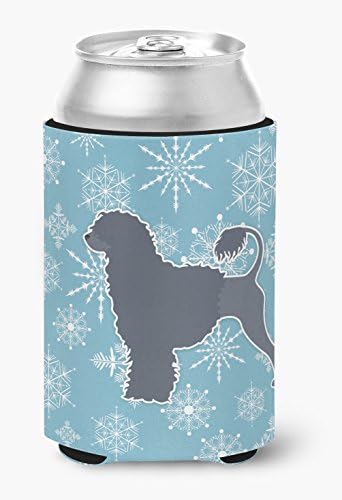 Carolin's Treasures BB3568CC Winter Snowflake Португалската Банка за вода за кучета или Обнимашка за бутилки, Обнимашка с ръкав-интеркулер, Машинно Пране, Обнимашка за напитки, Сгъване,