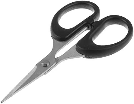 Ножици за шиене X-DREE Home Office с черна дръжка и метален нож, Прави Ножици за хартия, с 4,7 инча (Oficina en el hogar Mango негър Hoja de metal Papel de costura Tijeras rectas с Дължина 4,7 инча