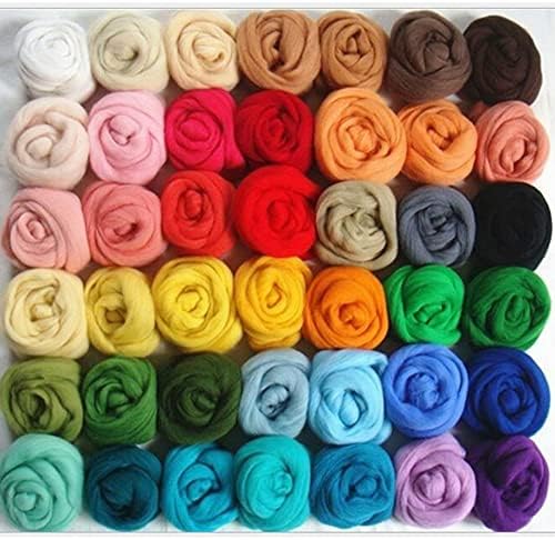 KVIVI Комплект за Плетене на една Кука Прежди 36 Цвята Вълна Ровница Влакнести Вълнена Прежда Ровница за Тепане
