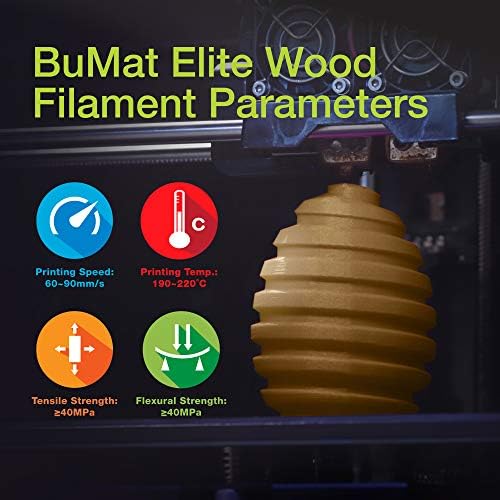 Конци за 3D-принтер BUMAT Elite с дървесно пълнител, 1,75 мм (тъмно дърво), бобини с тегло 1 кг (2,2 кг), гарантирано