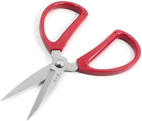 X-DREE Червена Пластмасова капачка, Дръжка на Нож от неръждаема стомана, с Остри Домакински ножици (Tapa de