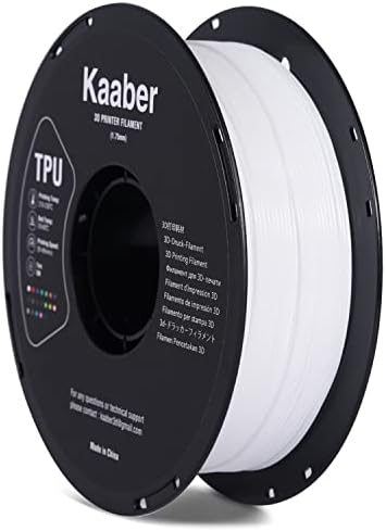Конци за 3D-принтер Kaaber, Конци 95А TPU 1,75 мм, Гъвкава нишка, бобини с тегло 1 кг с вакуумна опаковка, точност +/- 0,03 мм, Меки нишки TPU от высокоэластичного материал