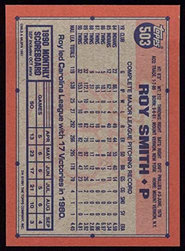 1991 Topps 503 Рой Смит Миннесотские близнаци (Бейзболна картичка) NM / MT Близнаци