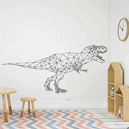 Детски Стикер на Стената с животни, Стикер с Динозавром, Голям Динозавър, Геометрична Стая, Начало Декор, Стенен