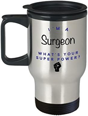 Чаша за пътуване с хирург, аз съм Хирург, Какво е Суперсили? Забавни Чаши За Кафе За Кариера, Идея За Подарък