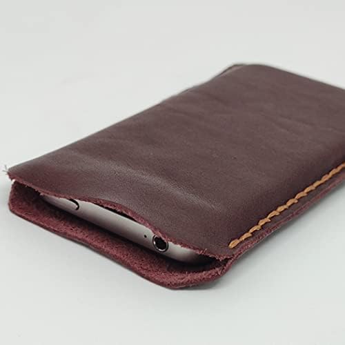 Чанта-кобур от естествена кожа за LG K51S, Калъф за вашия телефон ръчна изработка от естествена кожа, Кожен