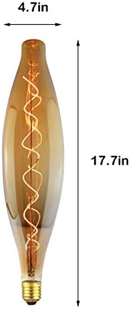MD Lighting 8 W Негабаритная Реколта крушка на Едисон, Декоративна светодиодна лампа, еквивалент на 80 Вата,