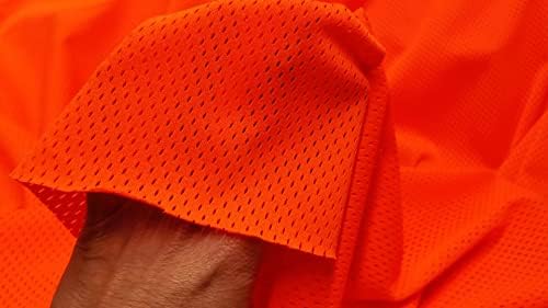 Pico Textiles Неоново-Оранжев плат от плътен Джърси с мрежа от полиестер Pro Mesh - Болт 4 Ярд - Мультиколлекция