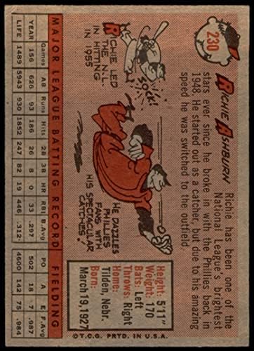 1958 Topps 230 Ричи Эшберн Филаделфия Филис (Бейзболна картичка), БИВШ Филис