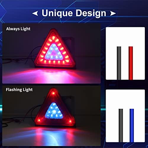 Ourbest Триъгълна Сигналната Лампа за Ремарке, Индикатор за Обратно виждане Фенер, Аварийни Стоп-сигнали от